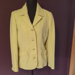 Tailored Yellow Blazer with Notched Lapels